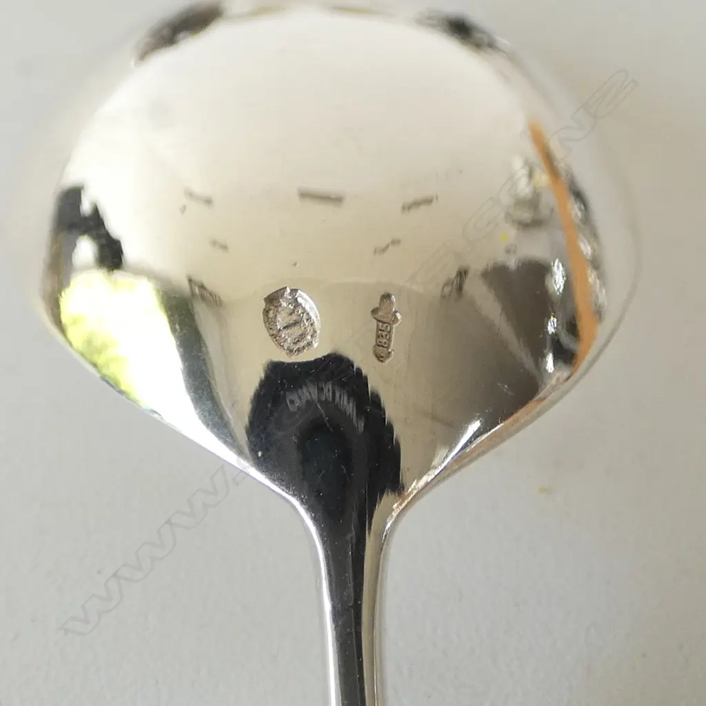 SET OF 6 835 SILVER COFFEE SPOONS  FRUIT TOPPED HANDLES 73GMS Image 1++