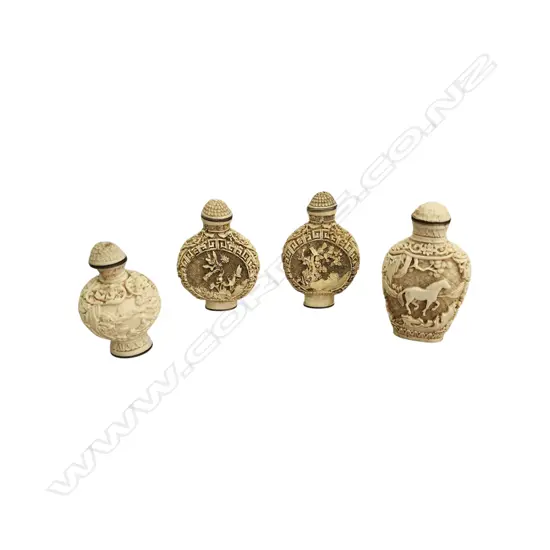 4 CHINESE RESIN SNUFF BOTTLES