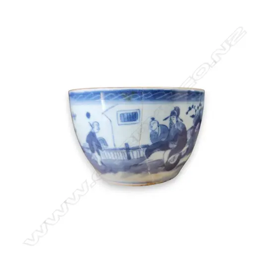 CHINESE BLUE AND WHITE PORCELAIN TEA BOWL FAULTS 100 x 100 mm