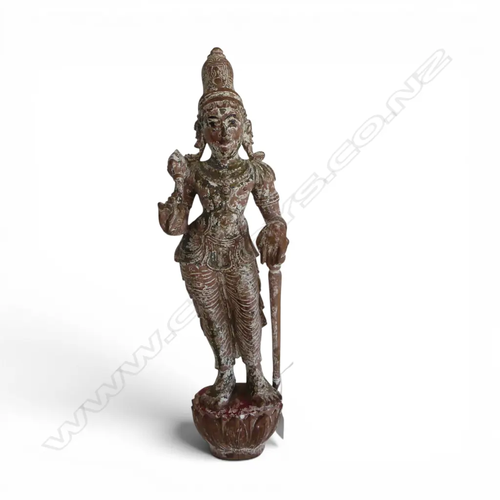 GILT WOOD INDIAN FIGURINE H.505mm ARM REPAIRED Image 1++
