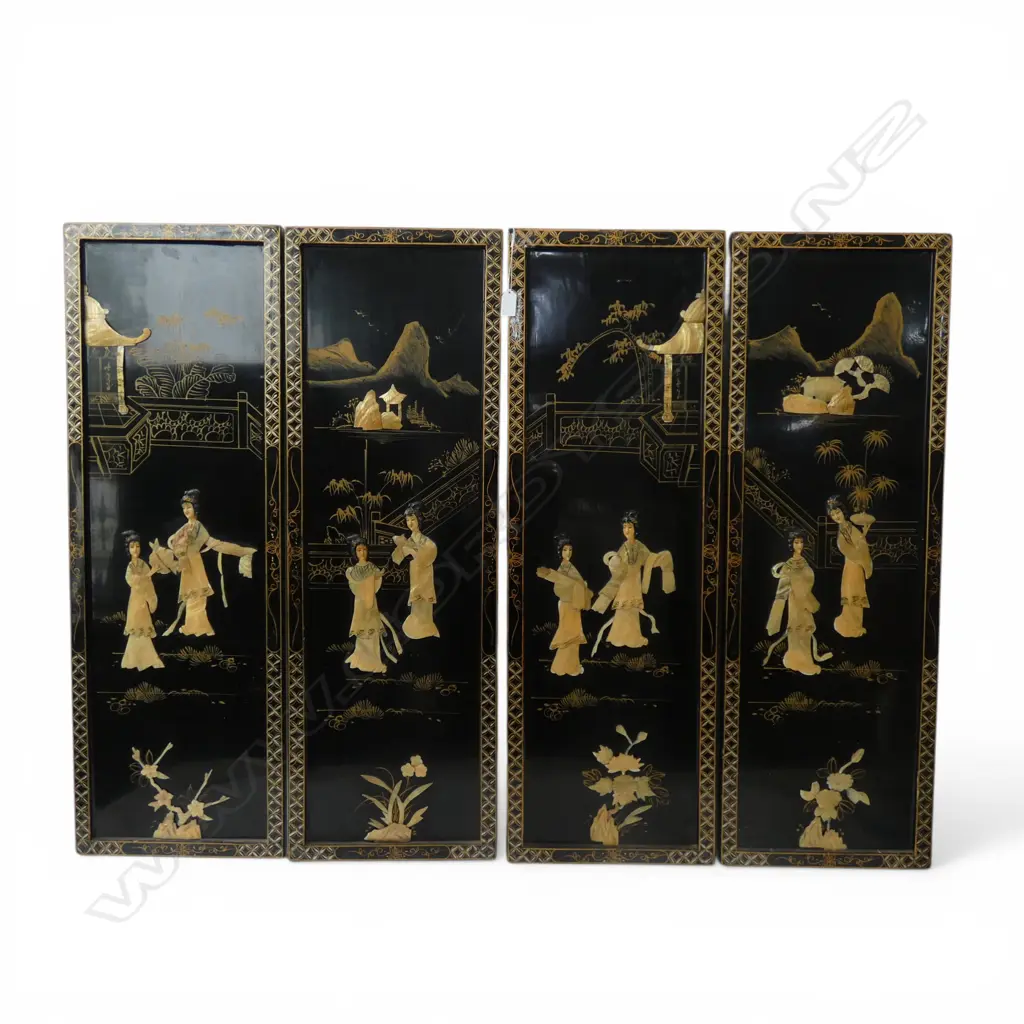 4 ORIENTAL PANELS, FAULTS 920x305mm Image 1++