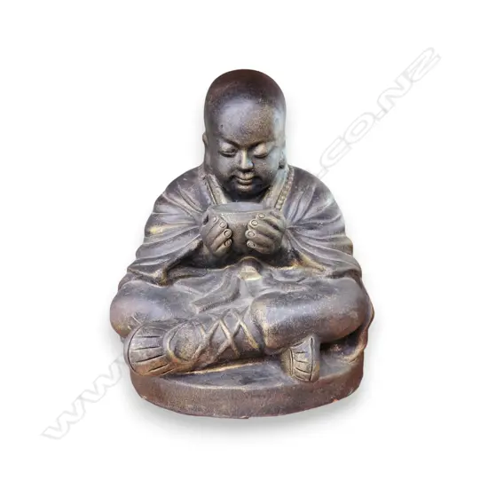 LARGE MEDITATING MONK STATUE 430h x 350w mm
