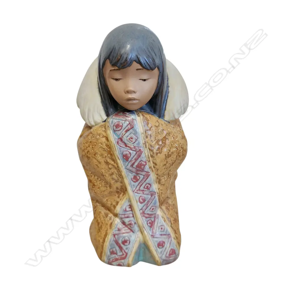 LLADRÓ "ARCTIC WINTER" ESKIMO GIRL PORCELAIN FIGURE 200 x 100 mm Image 1++
