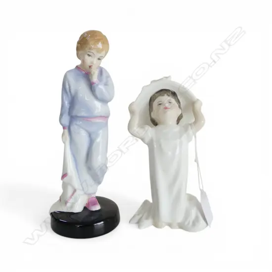 2 ROYAL DOULTON FIGURINES; SLEEPY DARLING & MAKE BELIEVE H.180mm