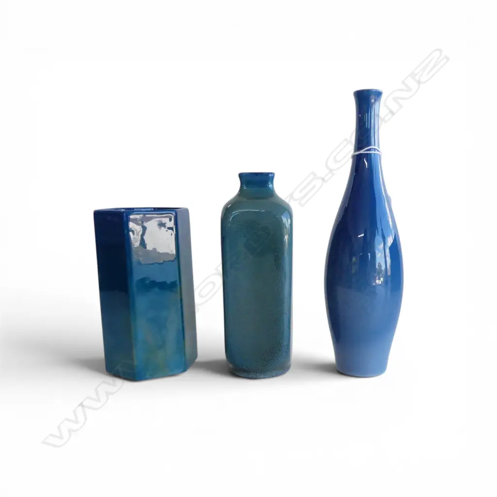 3 ROYAL DOULTON TITANIAN WARE VASES H.200mm Image 1++