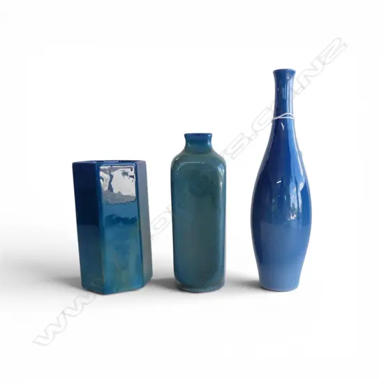 3 ROYAL DOULTON TITANIAN WARE VASES H.200mm