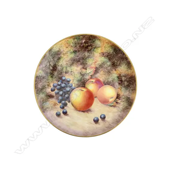 HAND-PAINTED CHINA 'FALLEN FRUITS' PLATE 260 x 260 mm