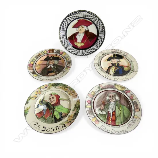 5 ROYAL DOULTON PLATES; ADMIRAL, PARSON, MAYOR, SQUIRE, JESTER 265mm dia