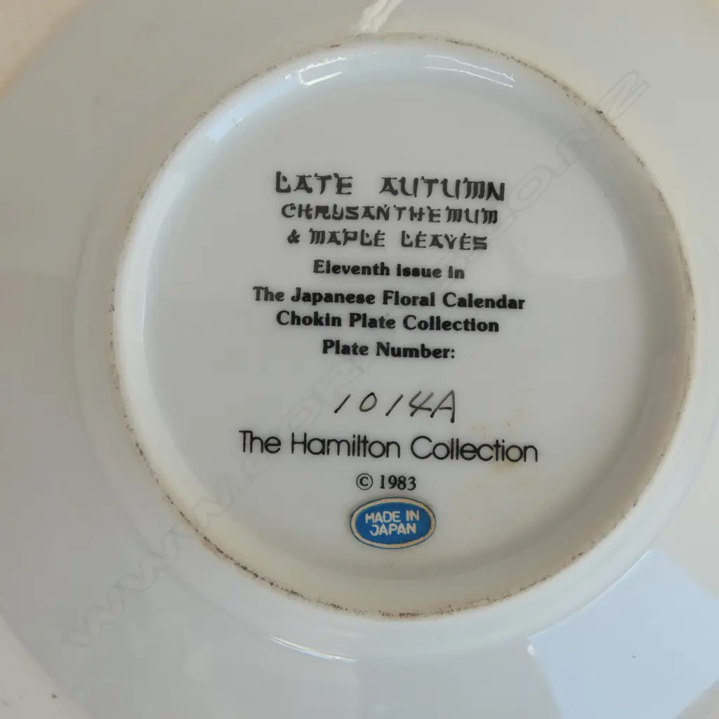 12 CHOKIN 'JAPANESE FLORAL CALENDAR' PLATES 150mm dia  Image 1++