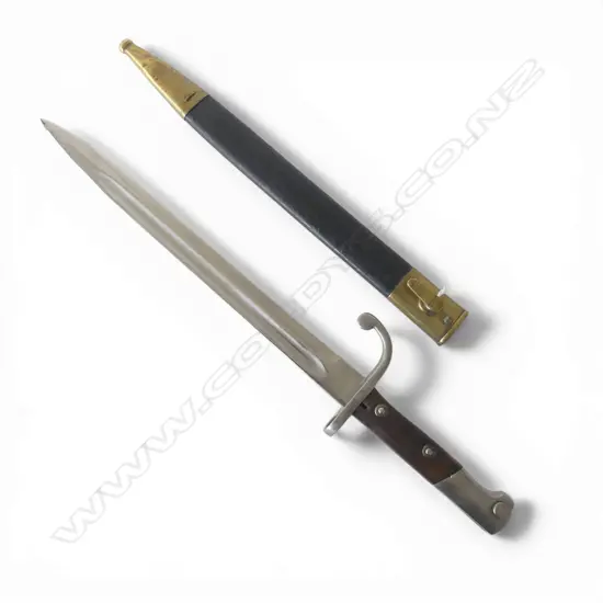 BAYONET w. LEATHER SCABBARD L.455mm