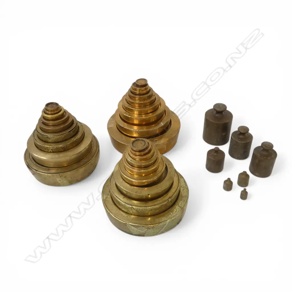 3 SETS OF BRASS WEIGHTS ETC Image 1++