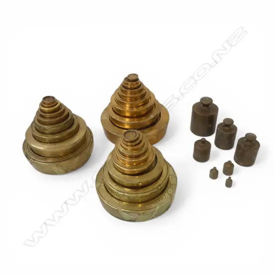 3 SETS OF BRASS WEIGHTS ETC