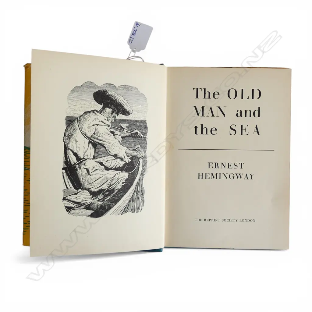 BOOK 'THE OLD MAN AND THE SEA' by ErnestHemingway" by 'The Reprint Society London' 1953 w dust cover  Image 1++
