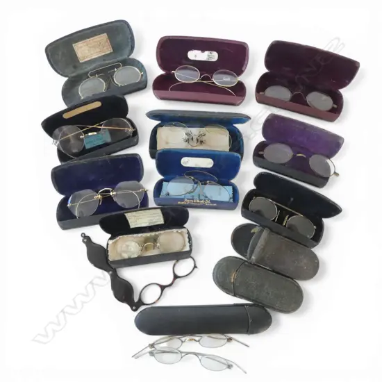 ASST. ANTIQUE EYE GLASSES & PINCE-NEZ SPECTACLES