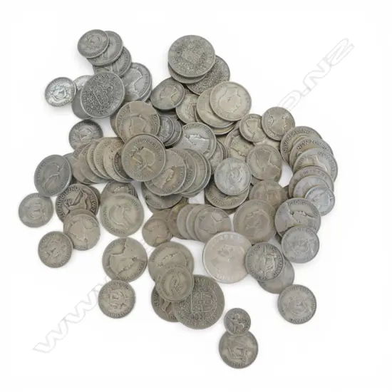 COLLECTION OF VINTAGE NZ 50% SILVER COINS APPROX. 860gms