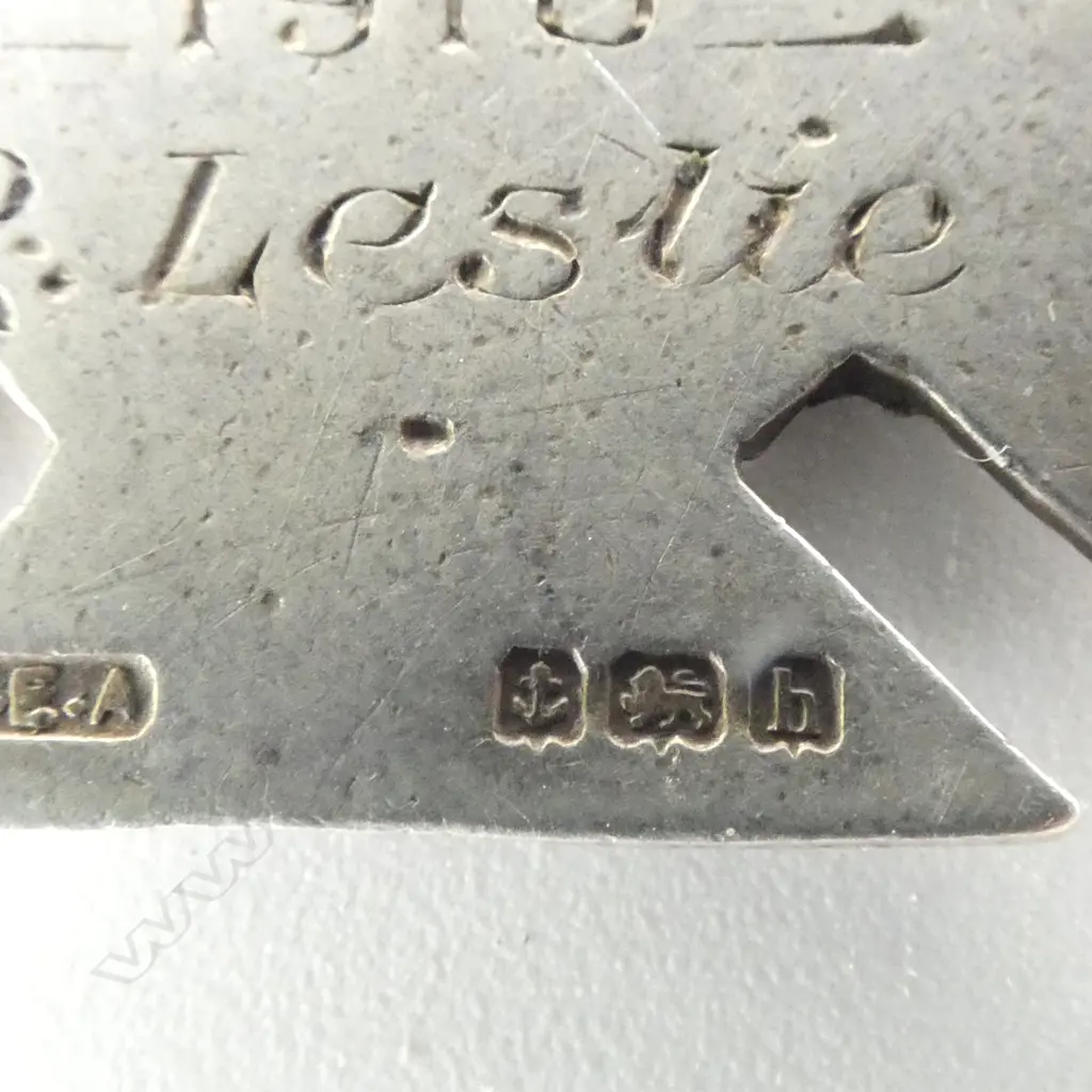 4 STG SILVER FOB MEDALLIONS 2 w. gold? shields 26.36gms Image 1++