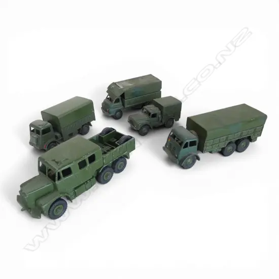 5 DINKY MILITARY TRUCKS 