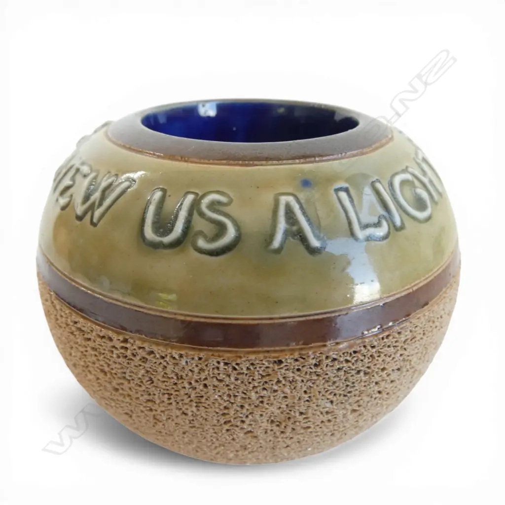 DOULTON LAMBETH STONEWARE VESTA. 'SHEW US A LIGHT'. H.80mm Image 1++