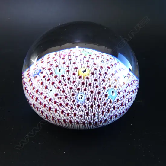 BACCARAT FRANCE MILLEFIORI PAPERWEIGHT, mark & 1973 etched to base