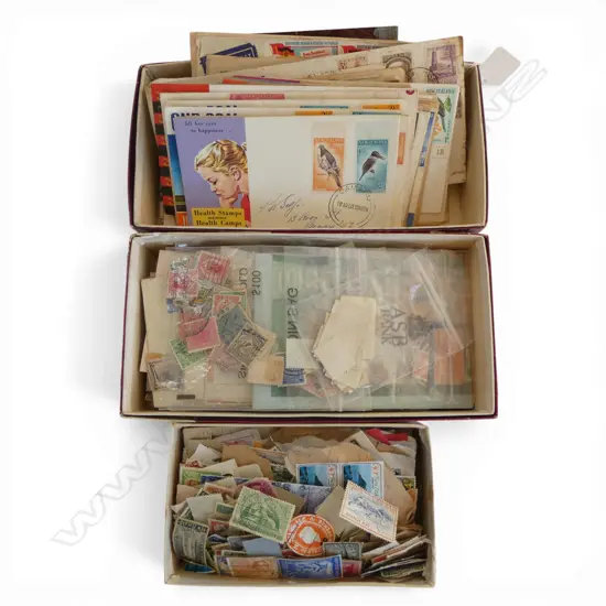 3 CHOCLATE BOXES UNMOUNTED STAMPS & FIRST DAY COVERS 