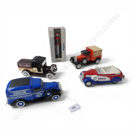 5 1/25 SCALE DIECAST MODELS Incl. METAL MOBILGAS FUEL PUMP