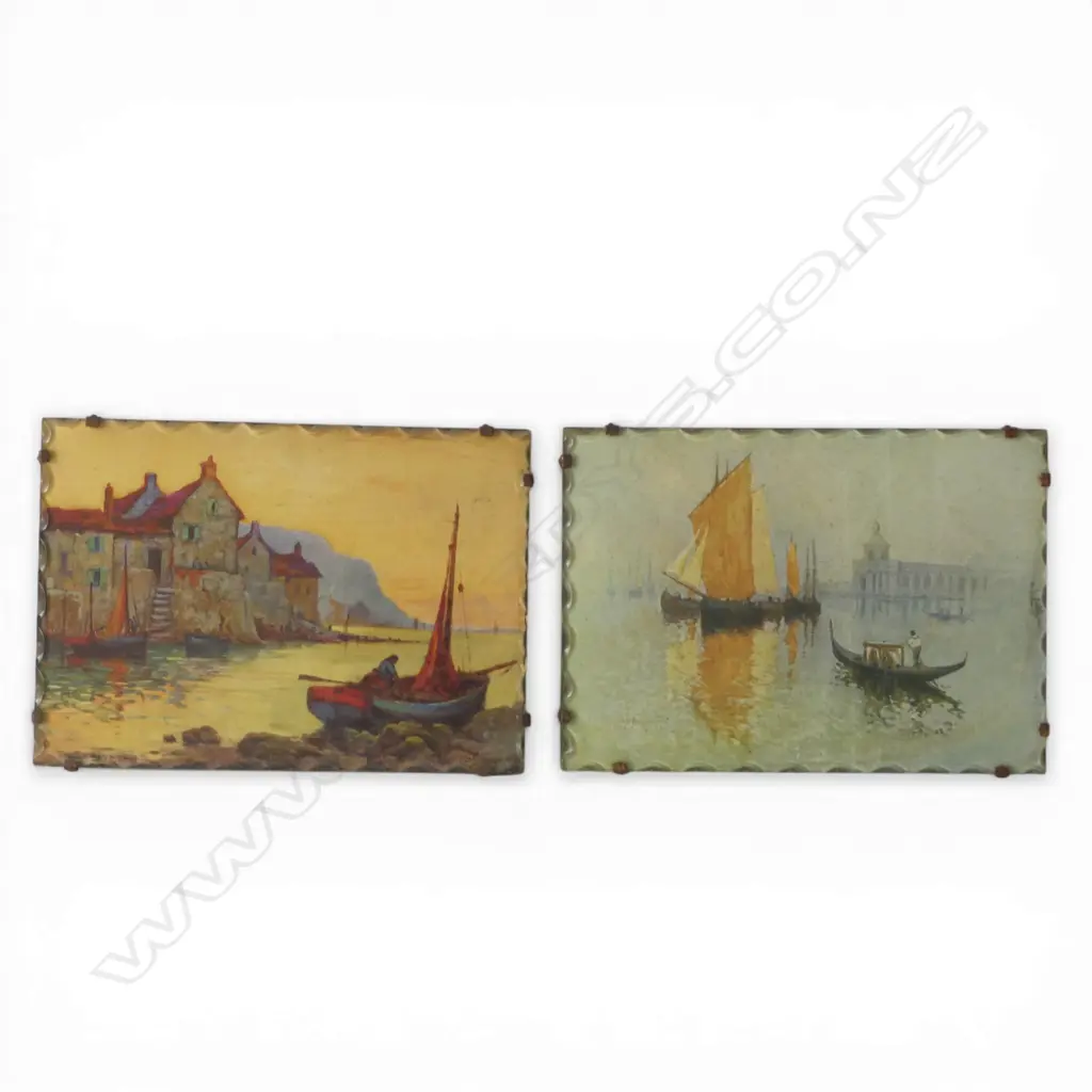 PAIR OF ALFRED DE BREANSKI  PRINTS IN SCALLOPED GLASS FRAMES Image 1++