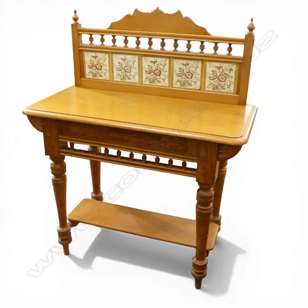 N.Z. COLONIAL KAURI TILE BACK WASH STAND 970x450x1160mm Image 1++