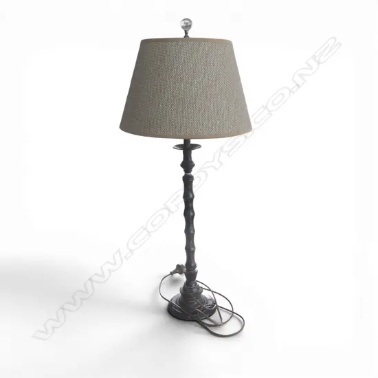 EMAC & LAWTON BRONZED METAL TABLE LAMP H.840mm