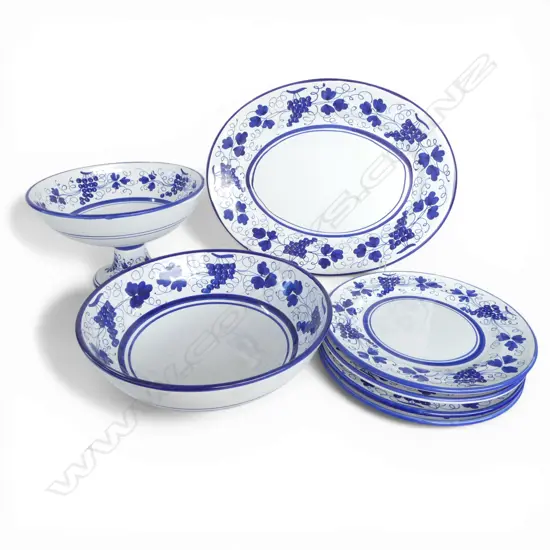 7 PCES B/W CORSO DE FIORI; 4 PLATES (1 AF), PLATTER W.425mm, BOWL 320mm dia & COMPORT