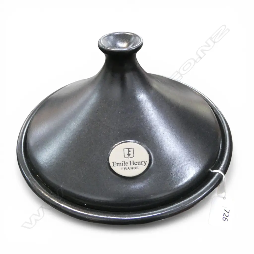 EMILE HENRY FRANCE BLACK CERAMIC TAGINE, D.265mm Image 1++