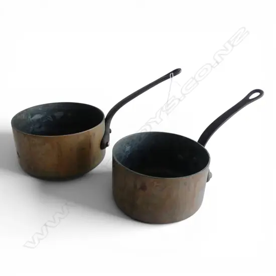 2 FRENCH COPPER PANS 165mm dia