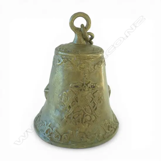 BRONZE BELL w. HERALDIC CREST H.225mm