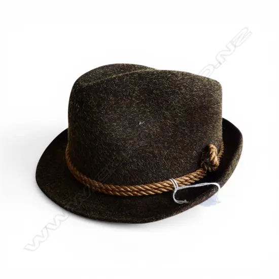 VINTAGE brown felt Tyrolean or Alpine style fedora HAT 'BARRATTS' of BLENHEIM also labelled 'Westminster by Dreister'