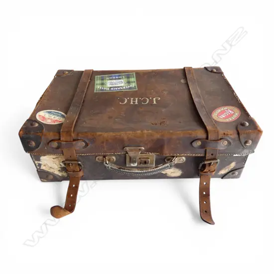 VINTAGE LEATHER SUITCASE W50 H31 L16 CM