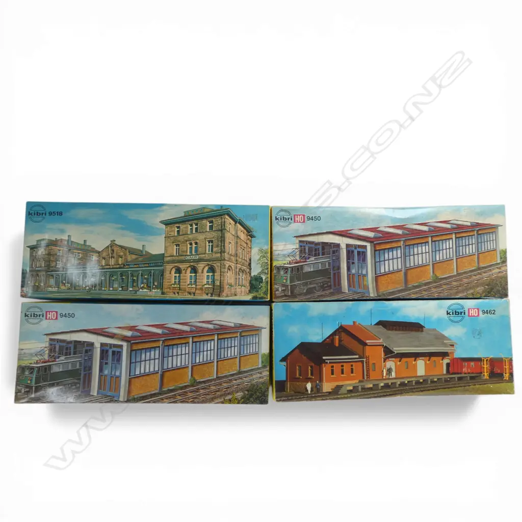 4 BOXED KIBRI HO MODEL KITS; 2 B-9450, BI9518 & B-9462 Image 1++