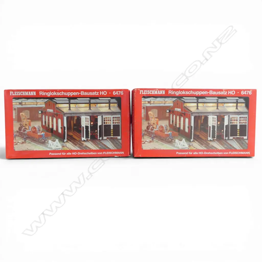 2 BOXED FLEISCHMANN HO ROUNDHOUSE LOCO SHED KITS 6476 Image 1++