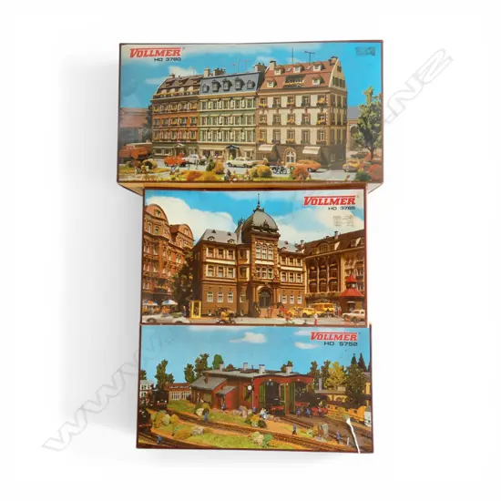 3 BOXED VOLLMER HO MODEL KITS; 3780, 3765 & 5725
