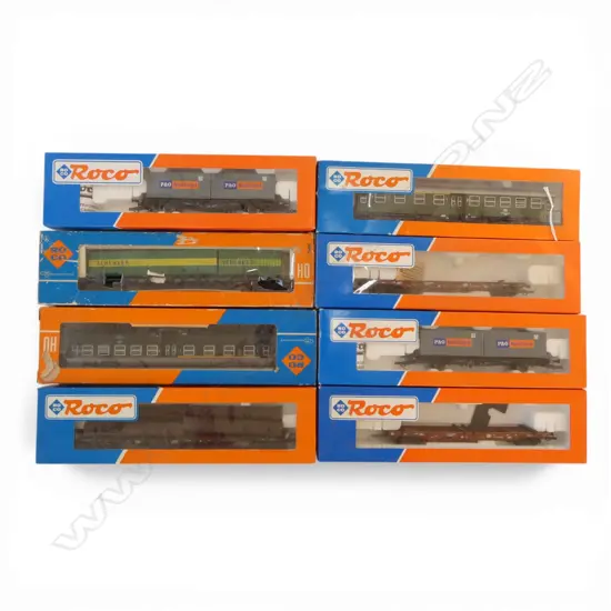 8 ASST. BOXED HO DB ROCO WAGONS ...