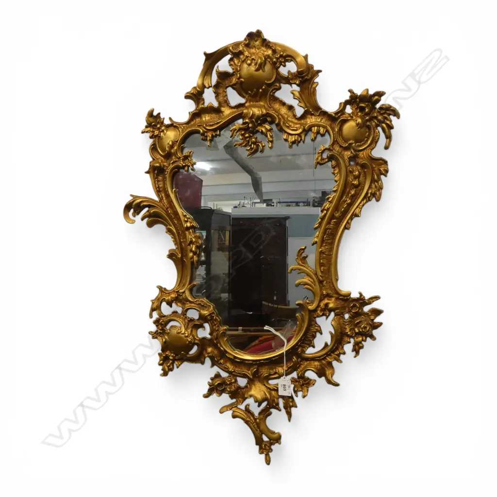 ROCOCCO STYLE GILT METAL MIRROR 815x530mm Image 1++