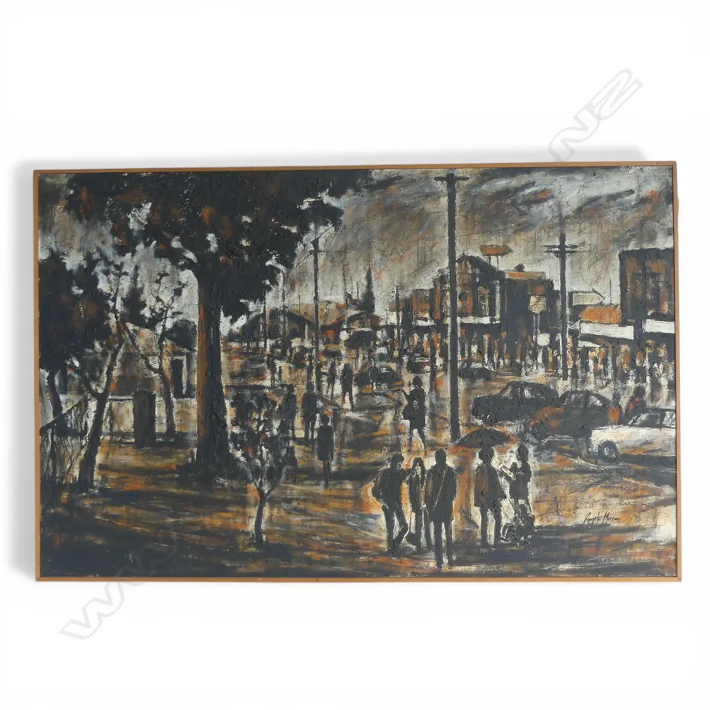 ANGELA MASON 'SUDDEN SHOWER' OIL ON BOARD 555x870mm Image 1++