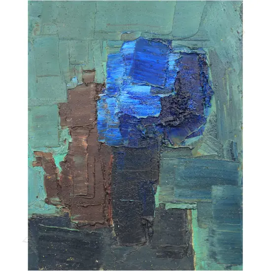 ARTIST UNKNOWN, ABSTRACT STILL LIFE, OIL ON BOARD, SIGNED & DATED 485x380mm