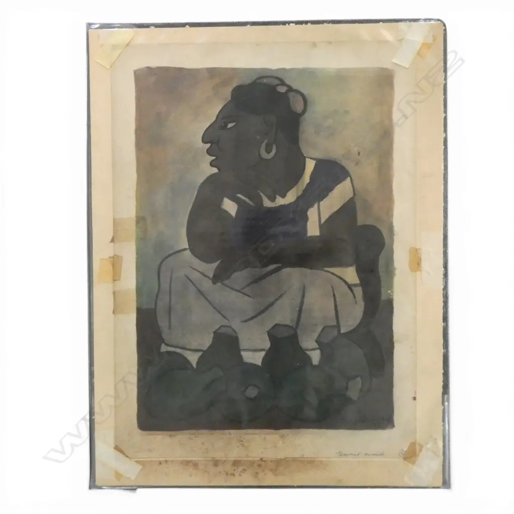 DIEGO RIVERA, 'TEHUANA VENDIENDO OLLAS' 1935, HAND-COLOURED LITHOGRAPH, 380 X 275MM (SOME TAPE MARKS AND MOULD ON PAPER) Image 1++