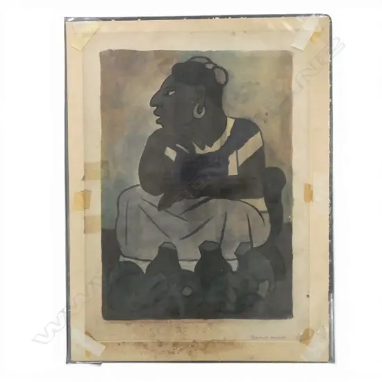 DIEGO RIVERA, 'TEHUANA VENDIENDO OLLAS' 1935, HAND-COLOURED LITHOGRAPH, 380 X 275MM (SOME TAPE MARKS AND MOULD ON PAPER)