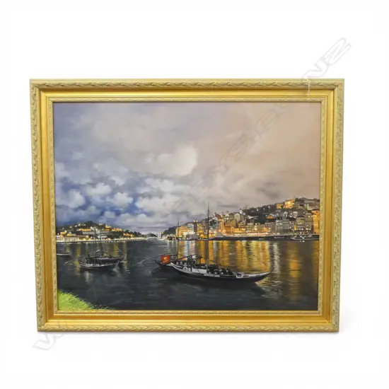 UNSIGNED CITY SCENE, OIL ON CANVAS, 770 x 970