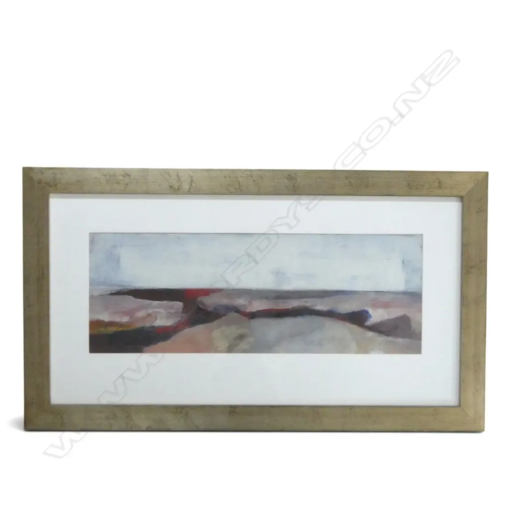 ARTIST UNKNOWN, LANDSCAPE, FRAMED OIL ON PAPER, 240 X 680mm Image 1++
