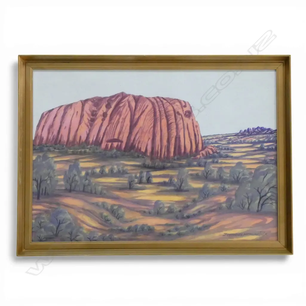 JOHANNES KATAKARINJA, AUSTRALIAN OUTBACK - ULURU, WATERCOLOUR, 480x690mm Image 1++
