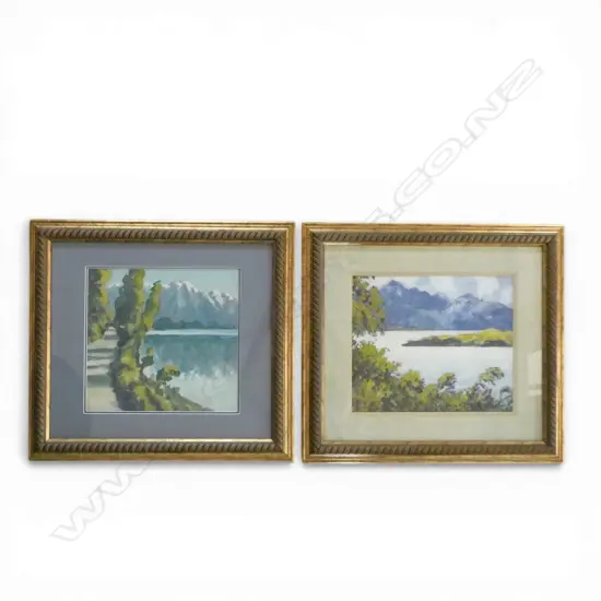 T F GALLAGHER, 'CATHEDRAL PEAKS' & 'THE REMARKABLES', OIL ON BOARD, 270 x 320MM (EACH)