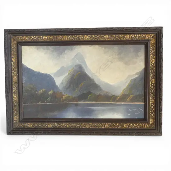UNKNOWN EARLY 20thC ARTIST, MITRE PEAK, OIL ON BOARD 215x365mm