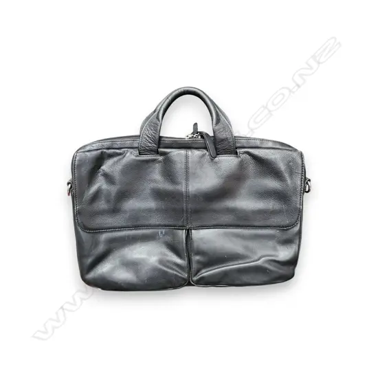 BLACK LEATHER BRIEFCASE