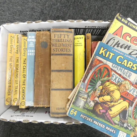 ASST. BOOKS; WILD WEST THEMES; ZANE GREY ETC